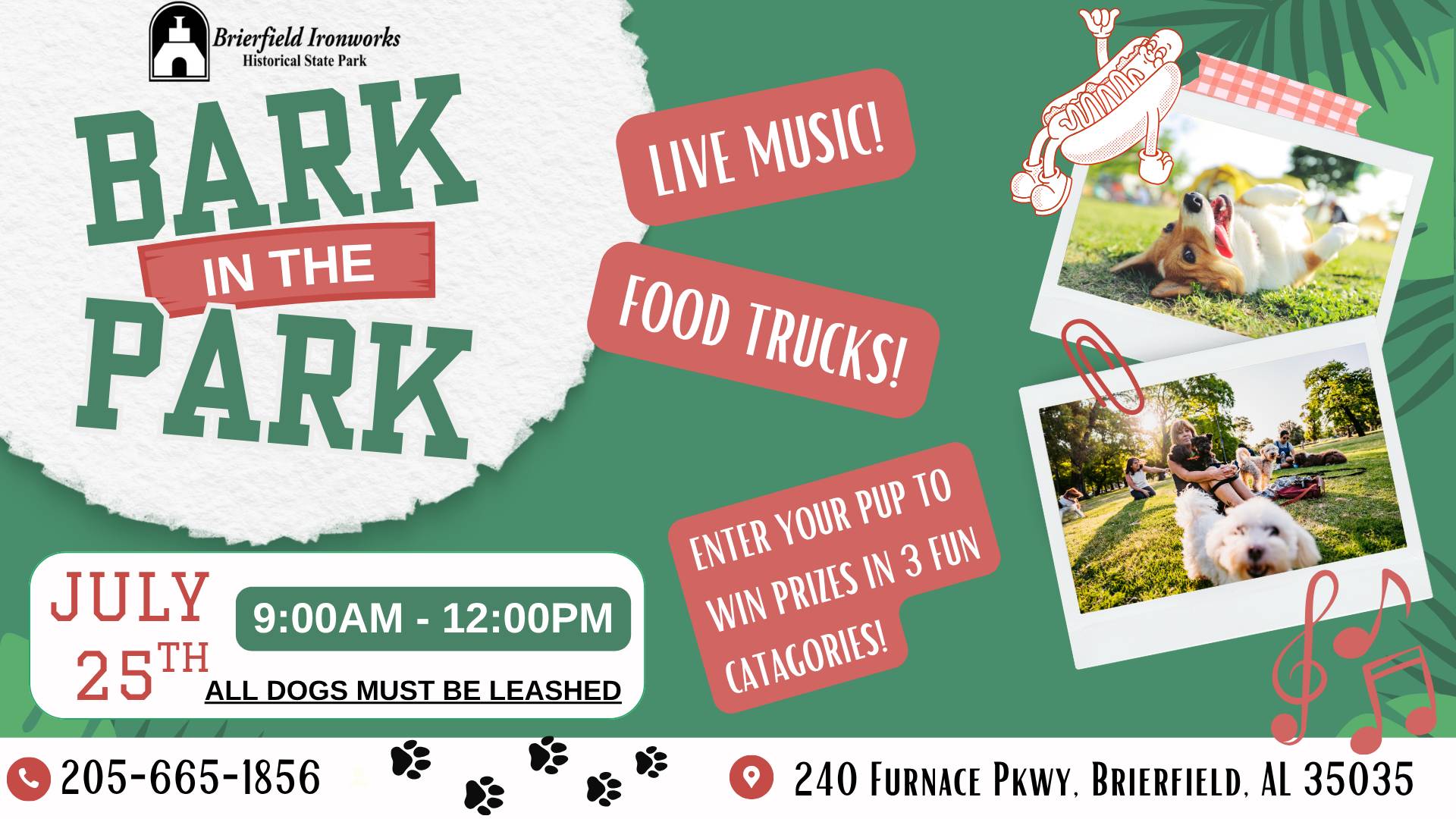 Bark in the Park July 25 2026 - Brierfield Park