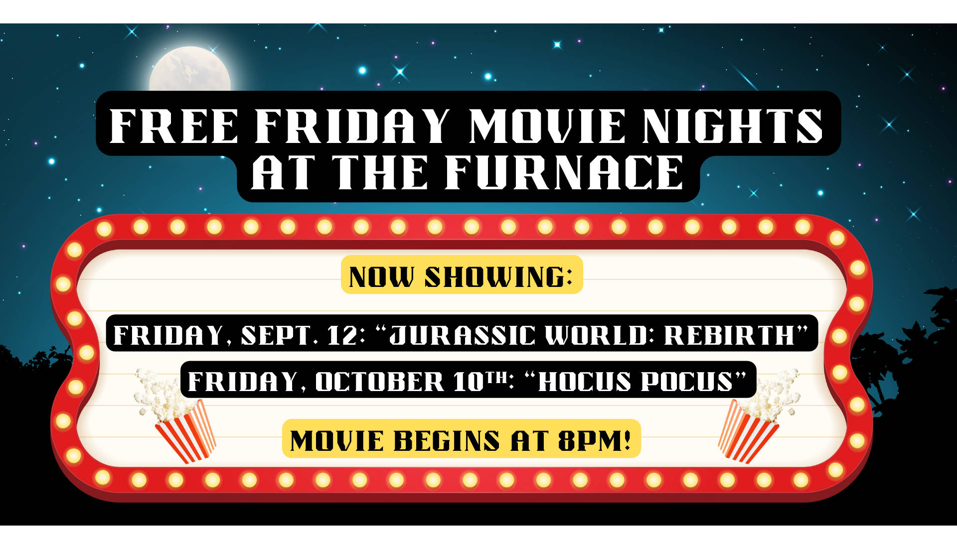 Free Movie Nights at the Furnance at Brierfield State Park - Sept 12 & Oct 10 2025