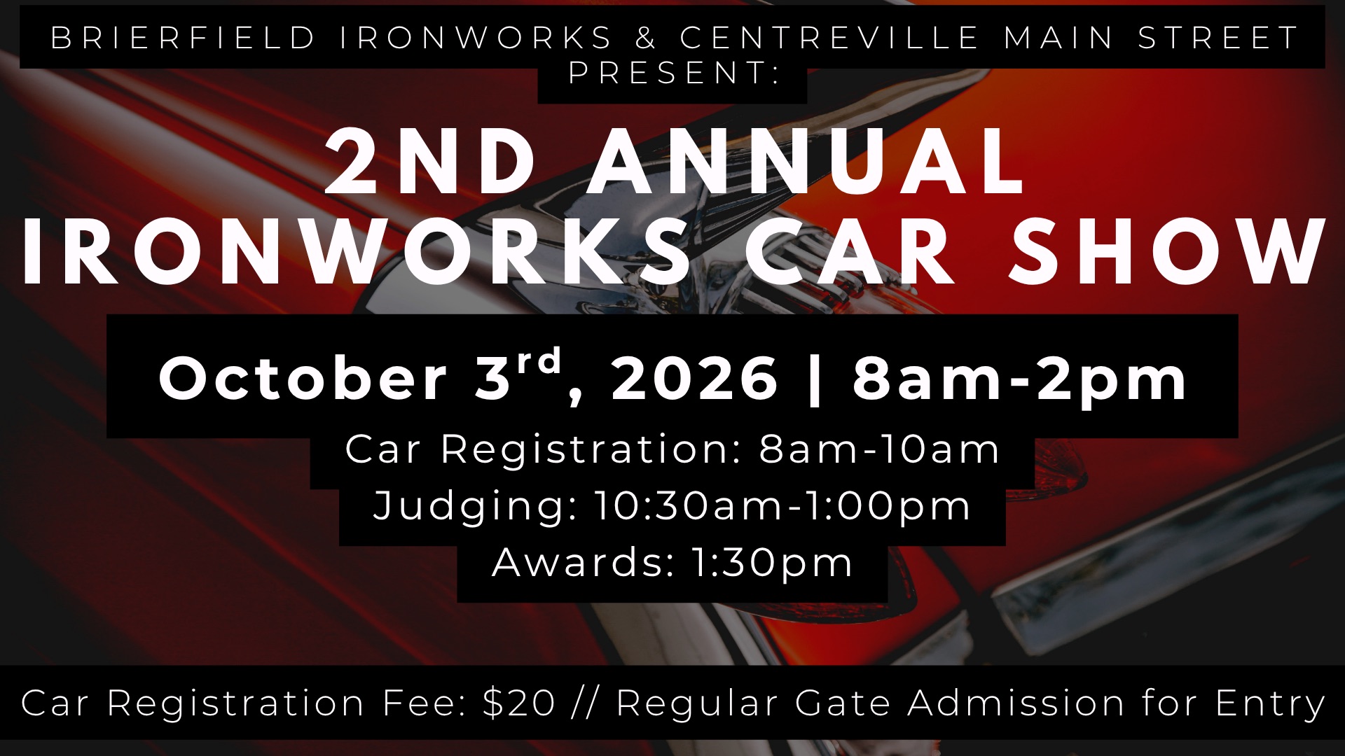 October 3rd Car Show & Flea Market at Brierfield Park