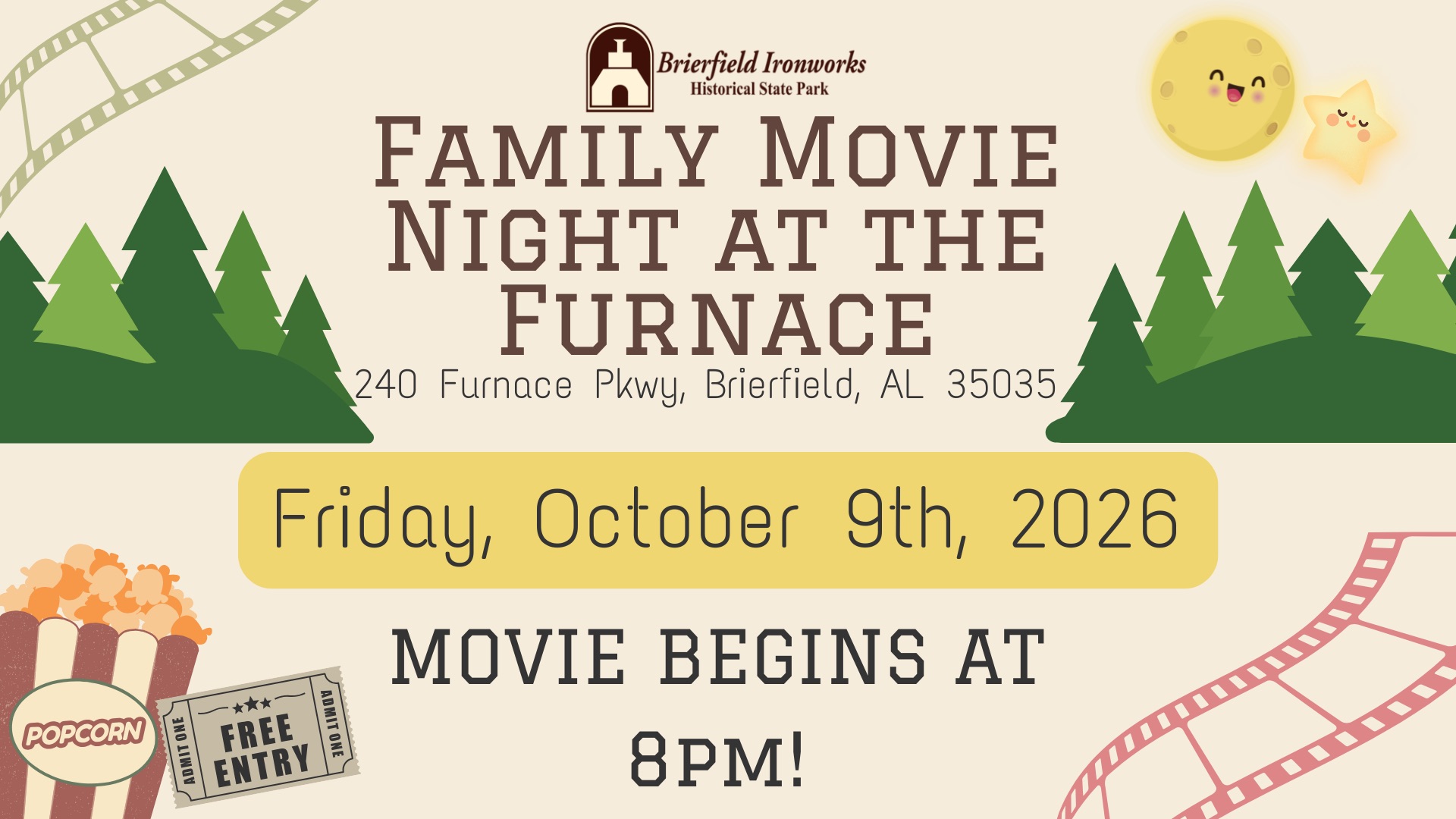 October 9th Family Movie Night at Brierfield Park