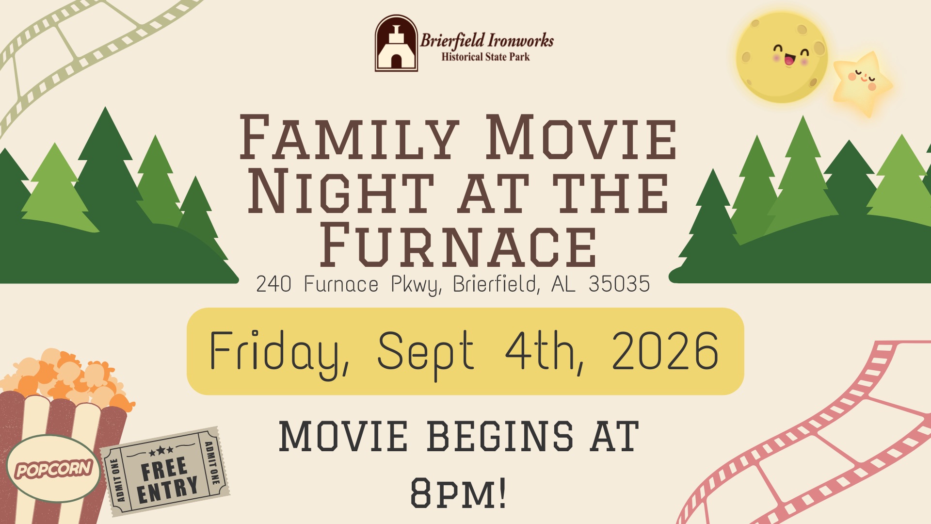 September 4th Family Movie Night at Brierfield Park