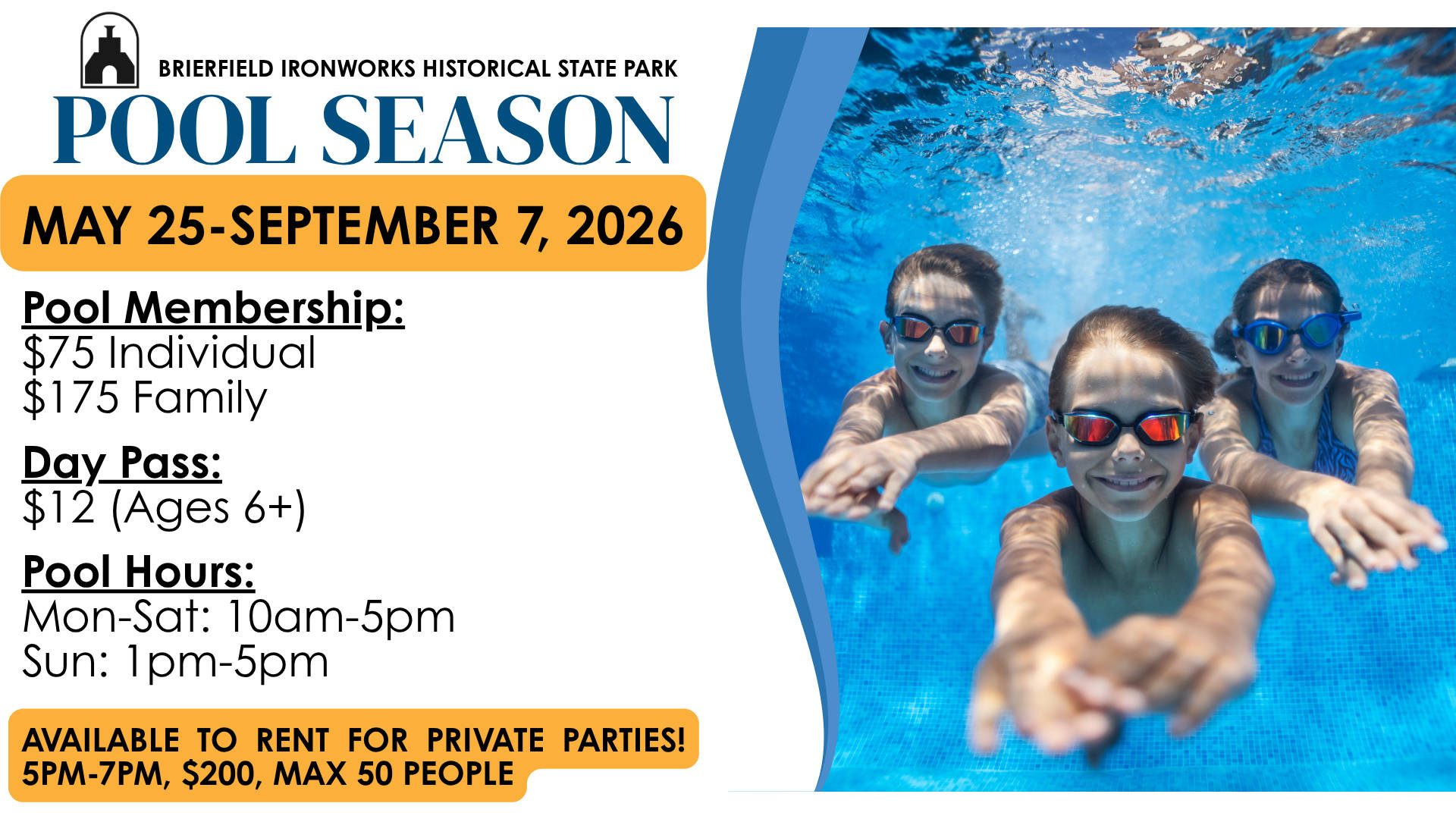 2026 Pool Season at Brierfield State Park