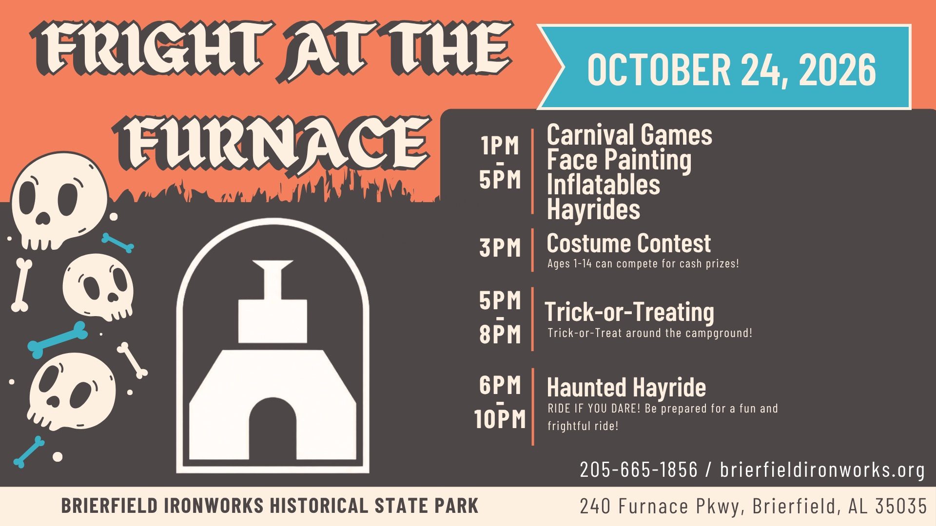 October 24 Fright at the Furnace at Brierfield Park